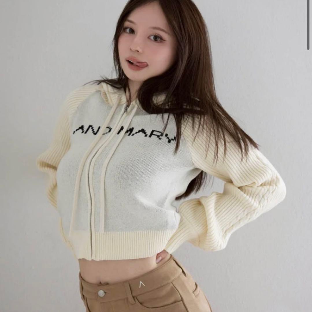 トップス andmary Jeniffer knit hoodie set