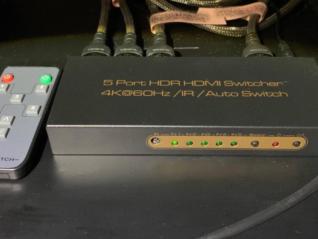 HDMI入力切替器 5入力1出力 リモコン付き