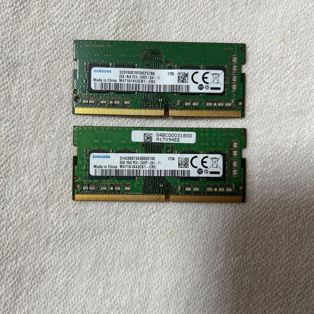 SAMSUNG ノートPC用メモリ8GB 1Rx8 PC4-2400T2枚セット