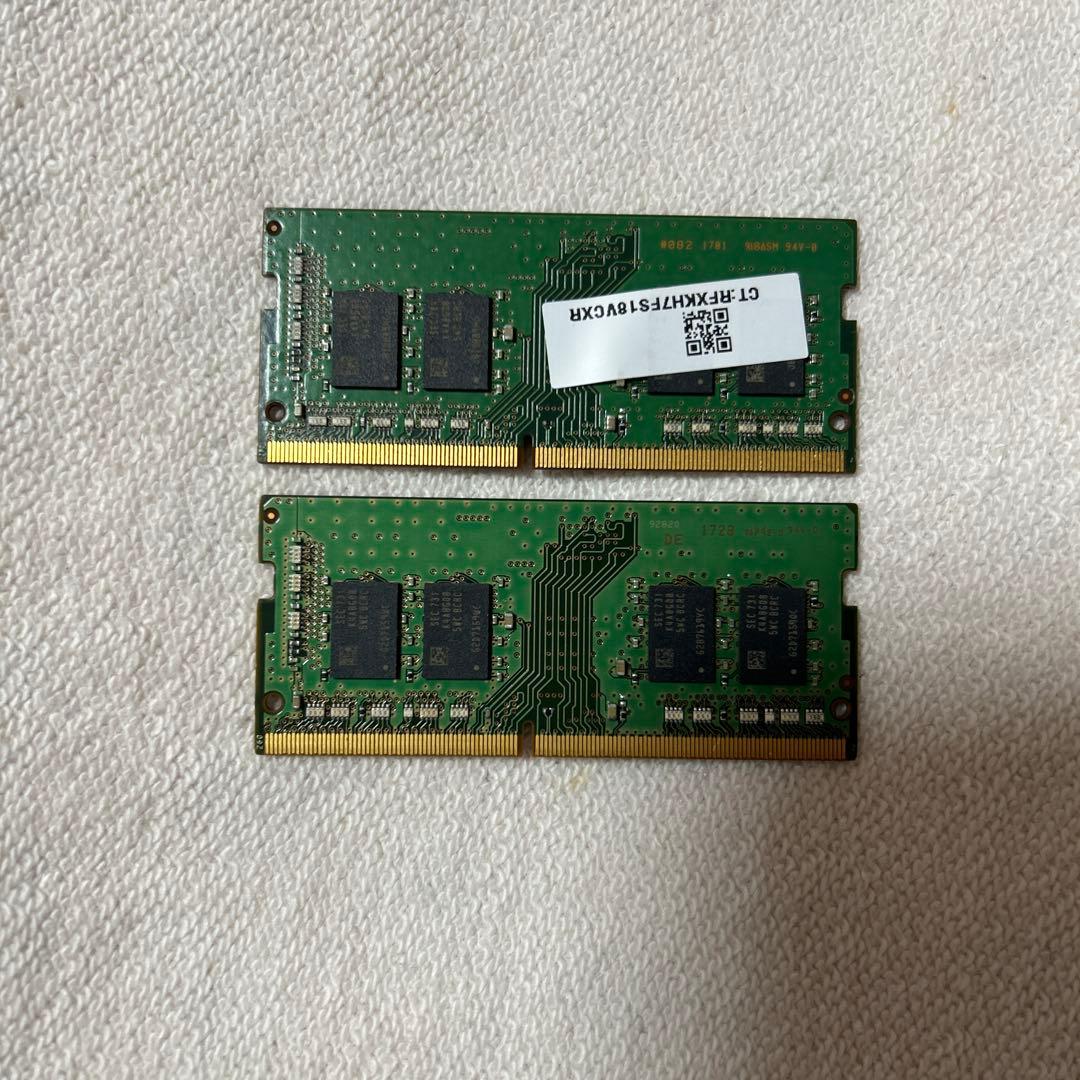 SAMSUNG ノートPC用メモリ8GB 1Rx8 PC4-2400T2枚セット