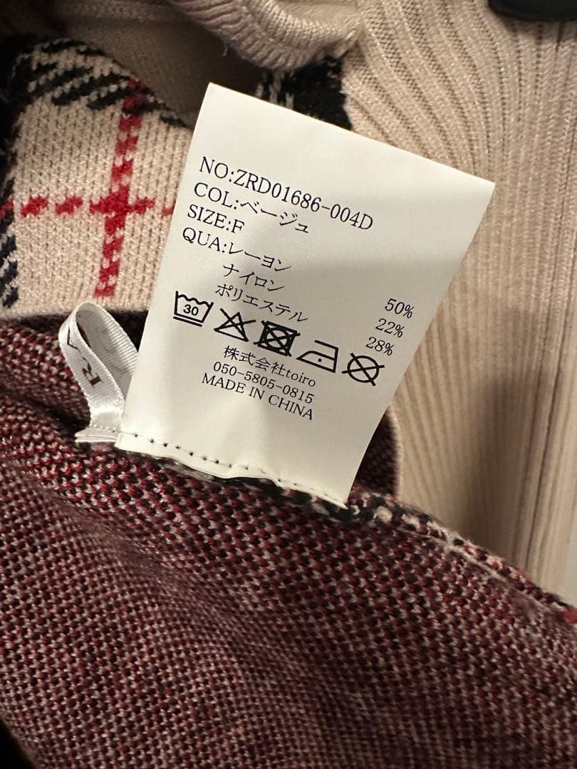 randy ニット 2wayプレイドニットトップス