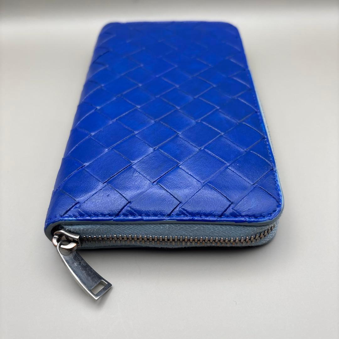 ◆正規品◆現行ボッティガヴェネタイントレチャート ラウンドファスナー長財布