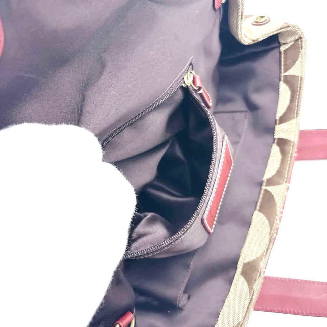 COACH シグネチャー レザーキャンバス ハンドバッグ 00s Y2K