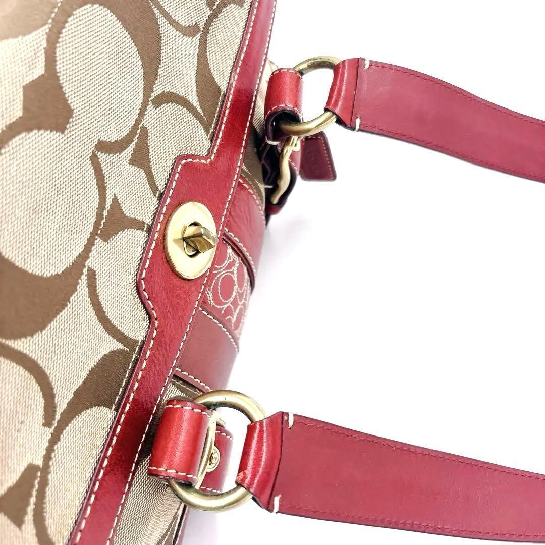 COACH シグネチャー レザーキャンバス ハンドバッグ 00s Y2K