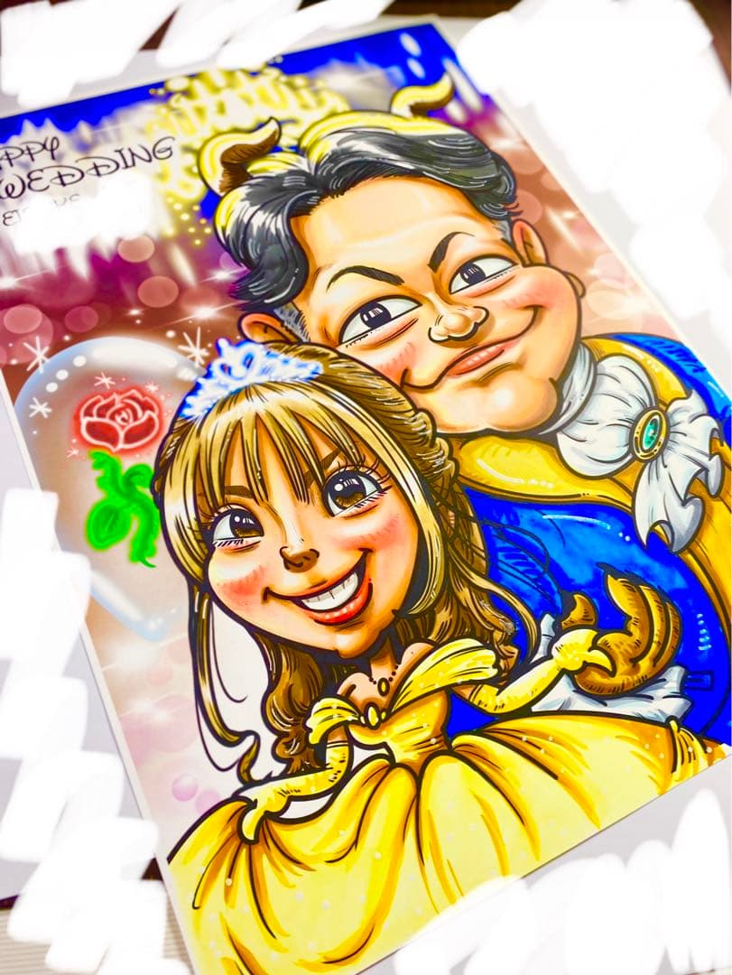 世界で1枚のオーダーメイド似顔絵★★プレミアムver★ウェディングスタイル