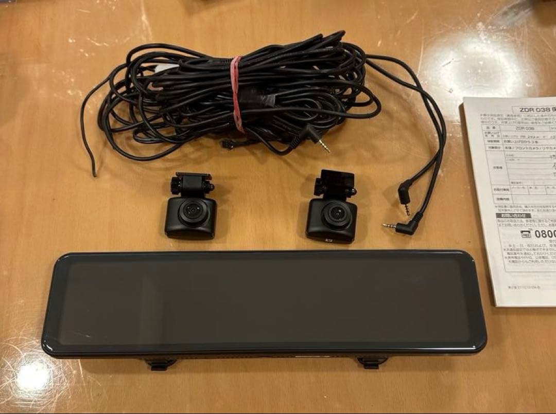 【美品】【ミラー型】ドライブレコーダー ZDR 038 カメラ2台付き