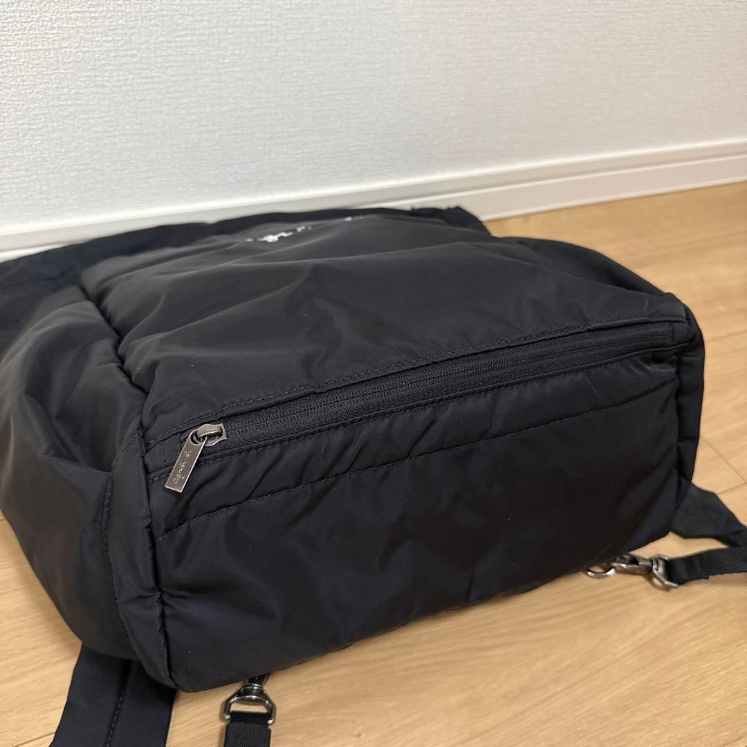 agnis b. ブラック マザーズバッグ　リュック