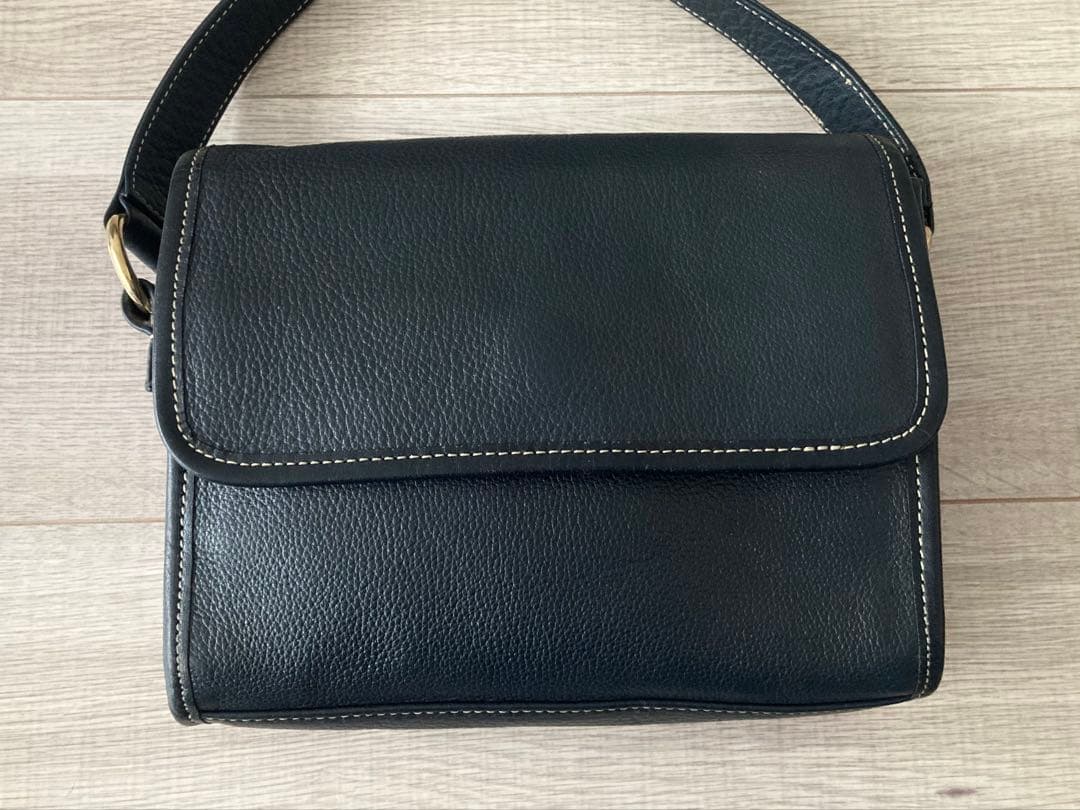 SOMES ソメス ミニショルダーバッグ ネイビー シボ革