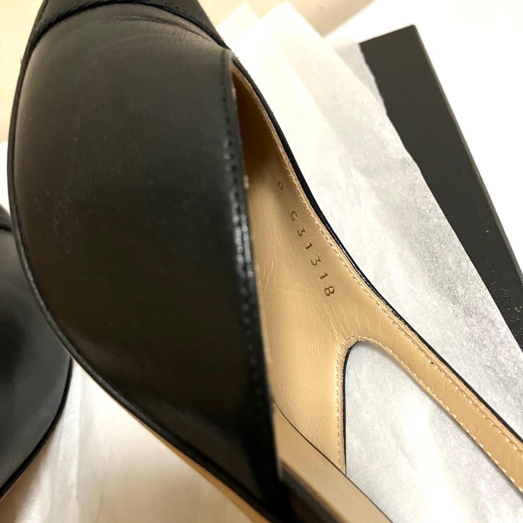 【美品】CHANEL シャネル スリングバック シューズ 38.5 ブラック