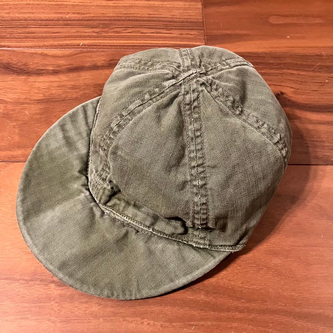 希少 40s US NAVY N-3 ヘリンボーン ワークキャップ ヴィンテージ
