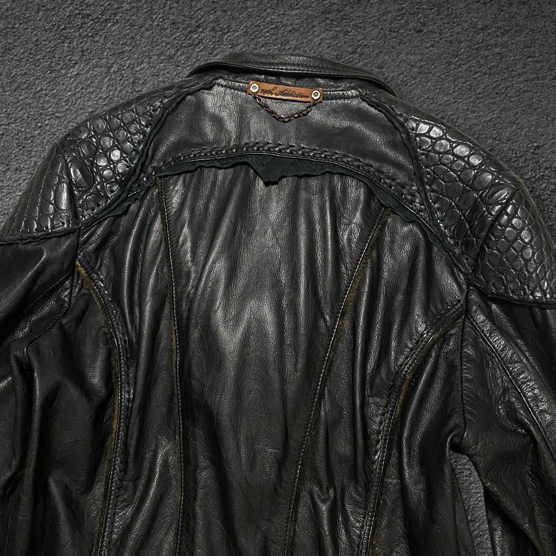 ジャケット・アウター 14th addiction crocodile leather jacket