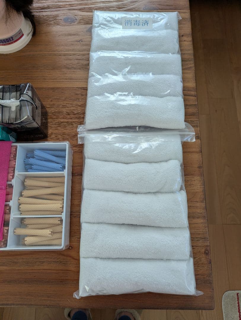 美容師国家試験ウェーブウィッグロッドセット（ロール、ビューティーバンド付き）