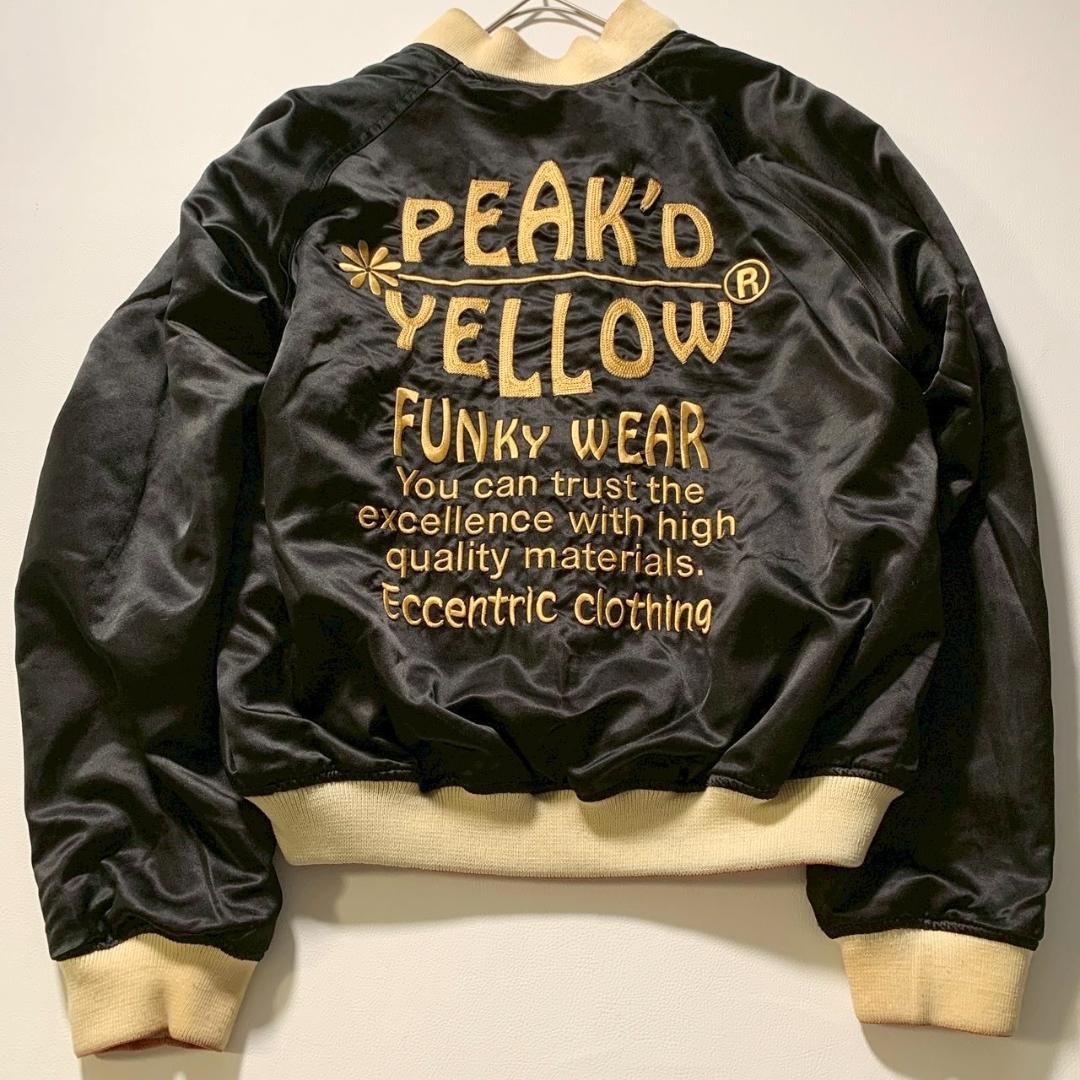 【キヨ】PEAK’D YELLOW スカジャン ベロア 刺繍 リバーシブル