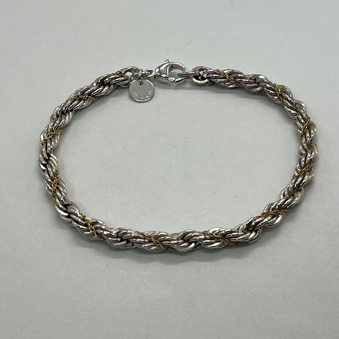 ティファニー TIFFANY&CO ツイストロープチェーンブレスレット コンビ