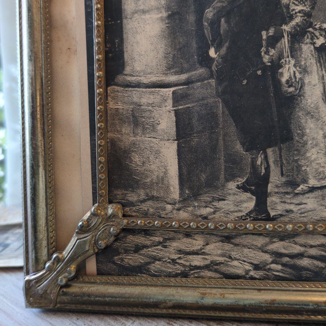 フランス　アンティーク　フレーム　ナポレオン　銅版画　セット　フォトスタンド