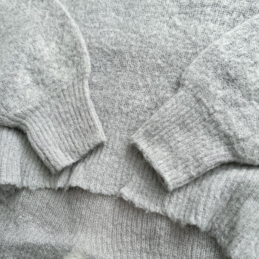 ビアズリー★モヘヤルーズニット　クルーネック　グレー