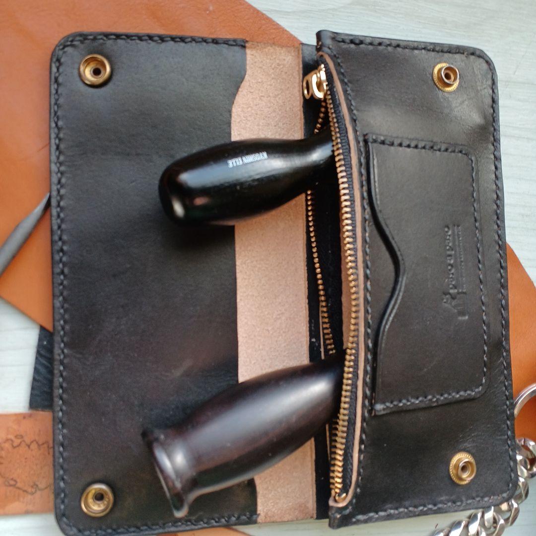 トラッカーウォレット　ロング　茶芯　ハンドメイド