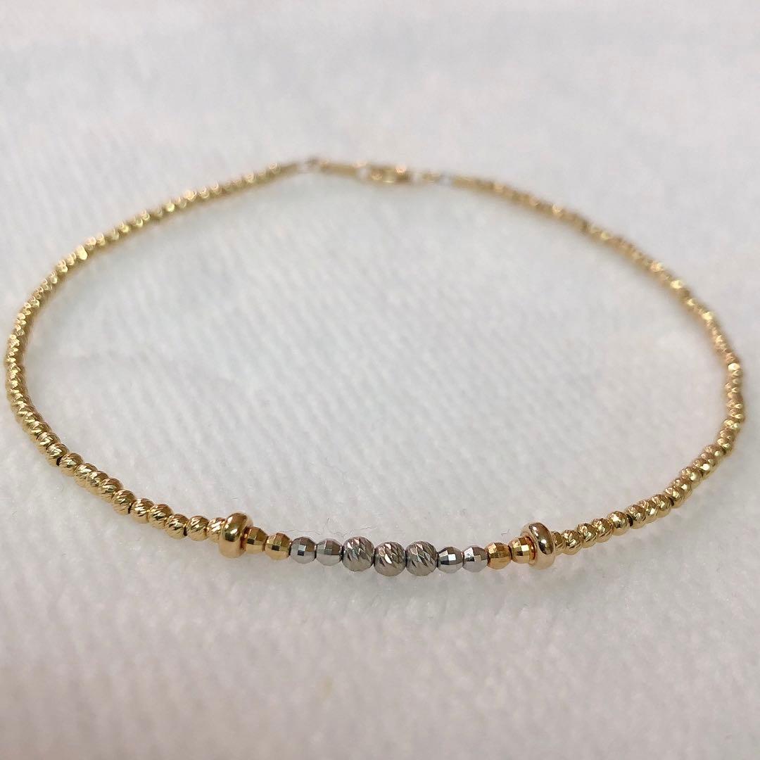 k18 yg & wg ブレスレット 約 19.5cm