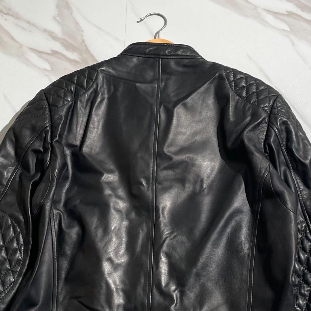 【美品✨】ポールスミス ライダースジャケット キルティング 羊革 黒 L