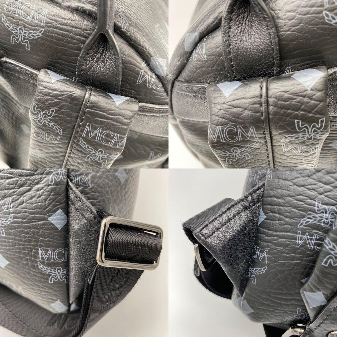 MCM エムシーエム　バックパック リュック　スタッズ　レザー　本革　ブラック