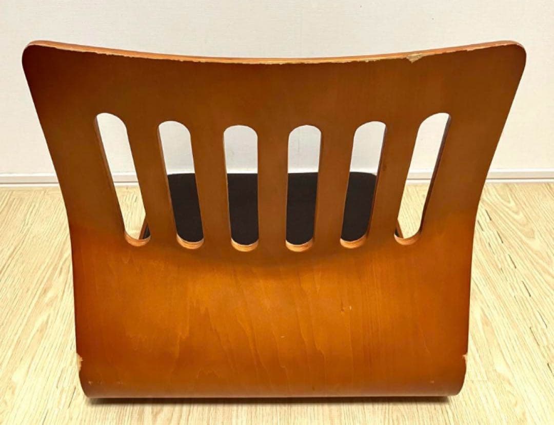 不二貿易 木製 座椅子 4脚セット クッション付き 曲がり木 和室 旅館 居酒屋