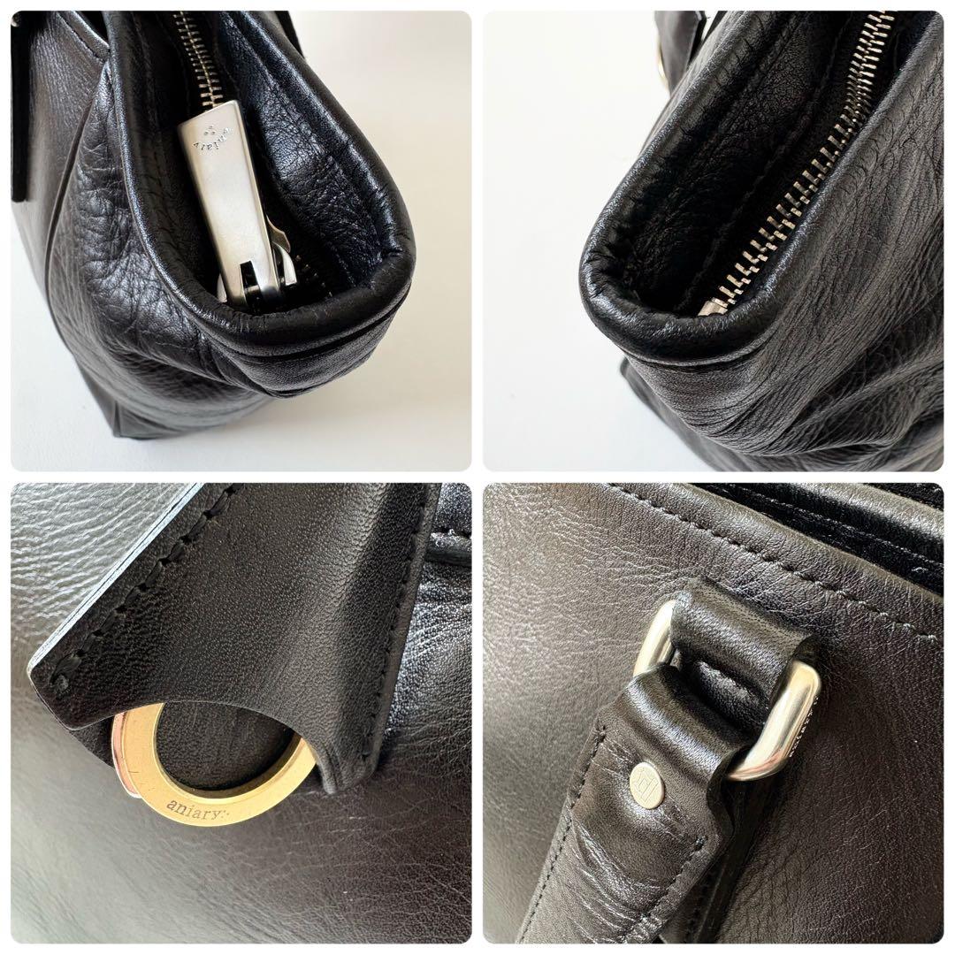 aniary アニアリ アンティークレザー トートバッグ 01-02017 黒