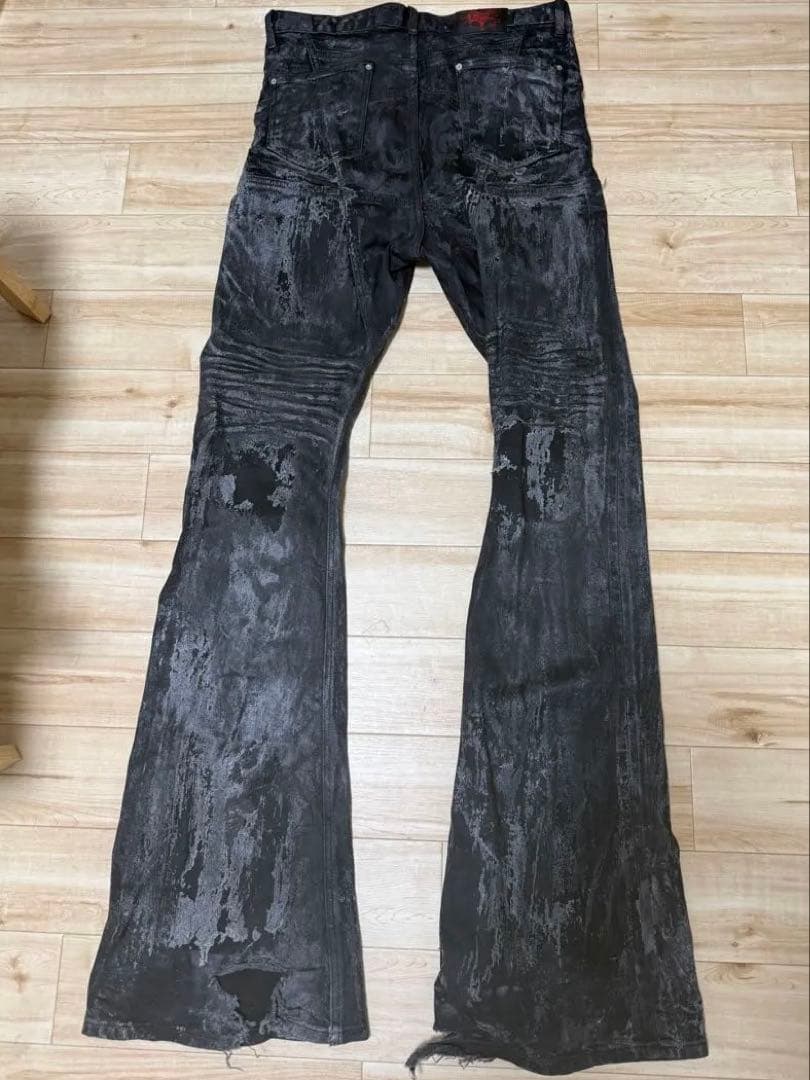 EMOSTANCE CLUB BAGGY FLARE JEANS コーティング