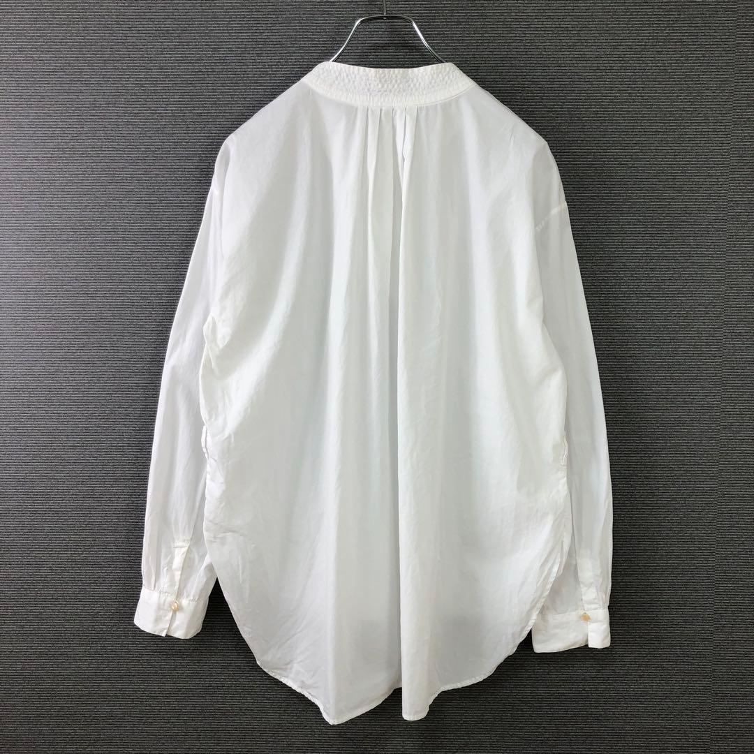 PallasPalace パラスパレス ノーカラーシャツ ブラウス ホワイト