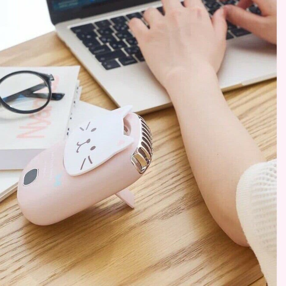 【新品】ふくふくにゃんこ 3WAYハンズフリーファン 扇風機 熱中症予防 3個