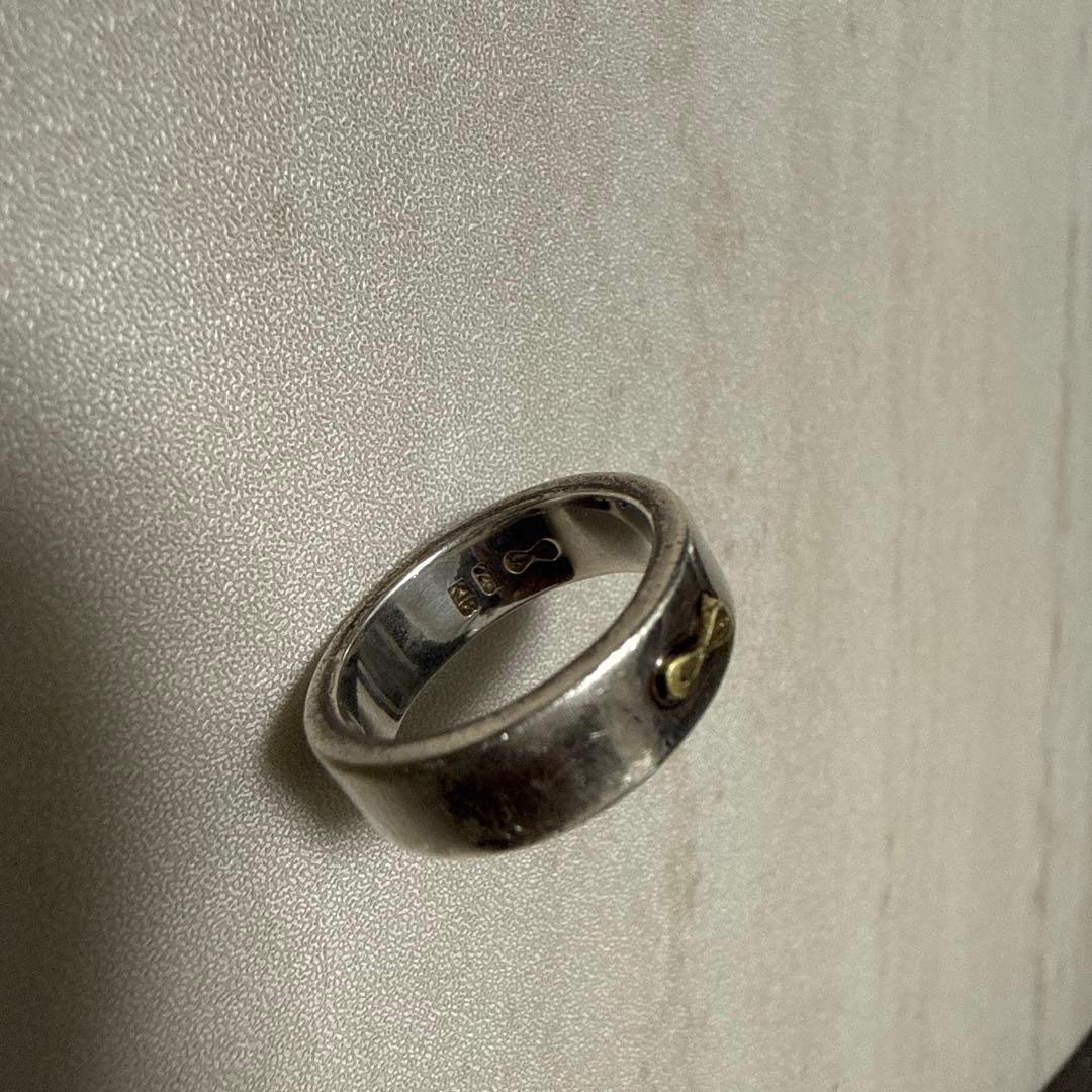 WAKAN SILVER SMITH R-22 K18マーク付き平打ちリング