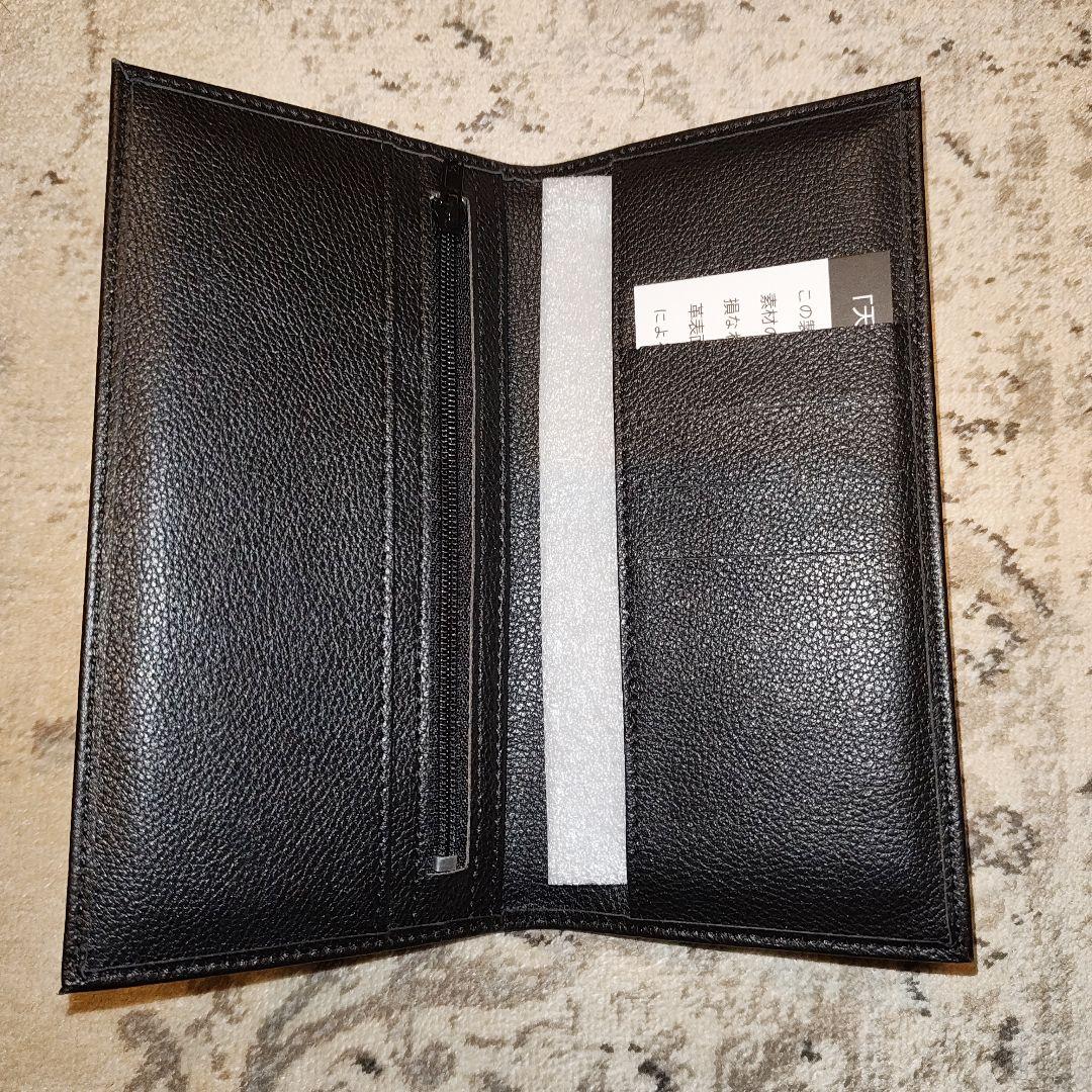 皇居 限定 長財布 黒　大手門 売店 本革 ブラック 折り財布