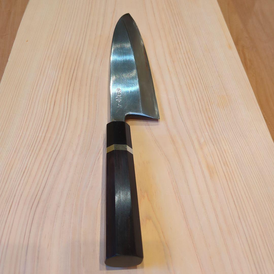 尚台正吉　出刃包丁 八寸　上（青鋼）黒檀柄