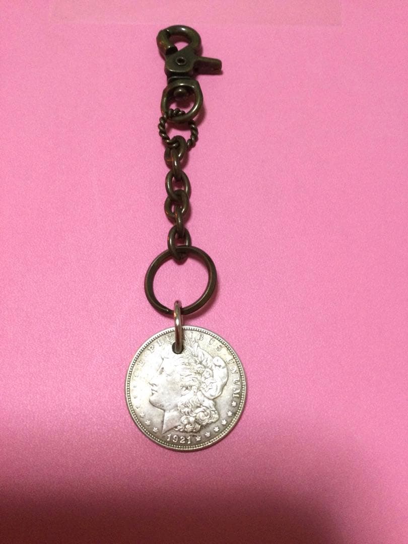 銀貨付きシルバーキーホルダー