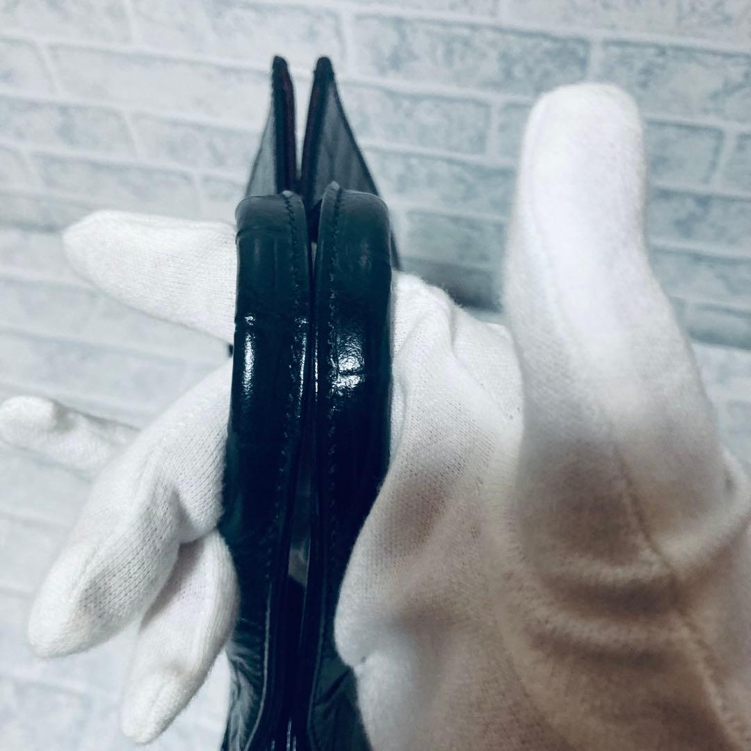 バジョルゴ　ミニトートバッグ　ブラッククロコ型押し　日本製　光沢　牛革