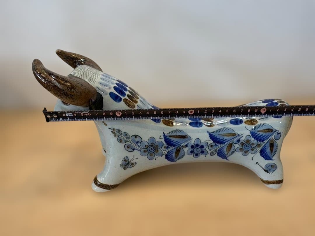 【希少】エルパロマール トナラ焼 雄牛 置物 & 陶器ボトル メキシコ 2点