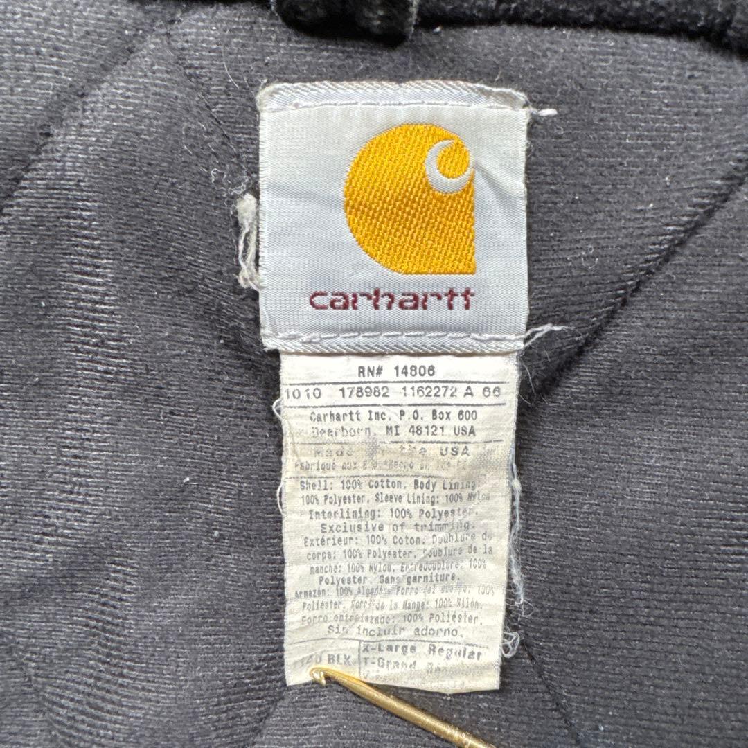 Carhartt古着USA製vintageアクティブジャケット黒フェードS58