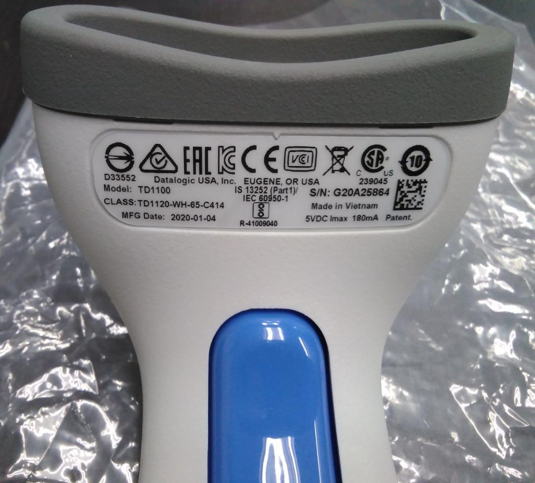 Datalogic  TDシリーズタッチ式USBタイプバーコードリーダホワイト