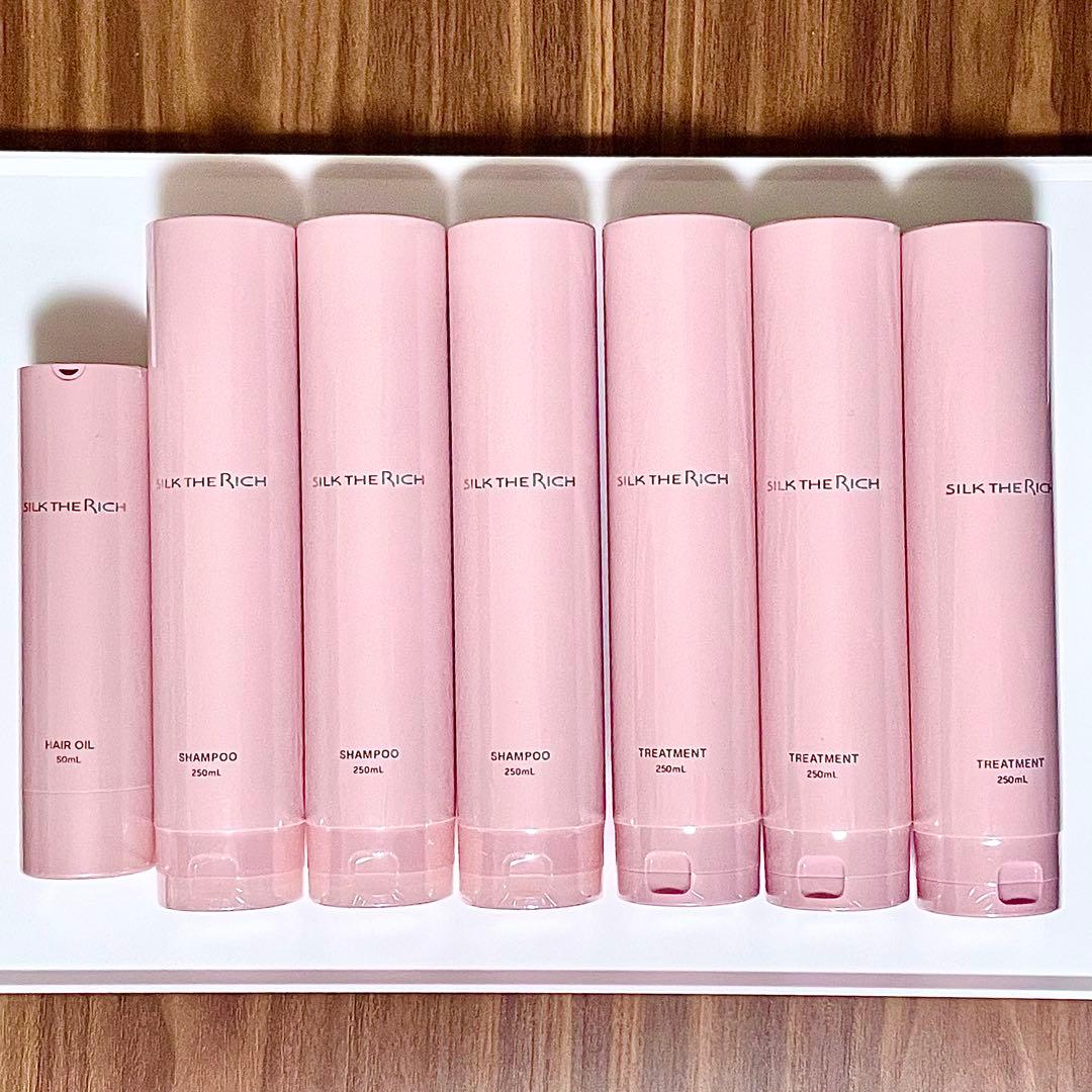 新品【7本set】シルクザリッチ シャンプー トリートメント ヘアオイル ピンク