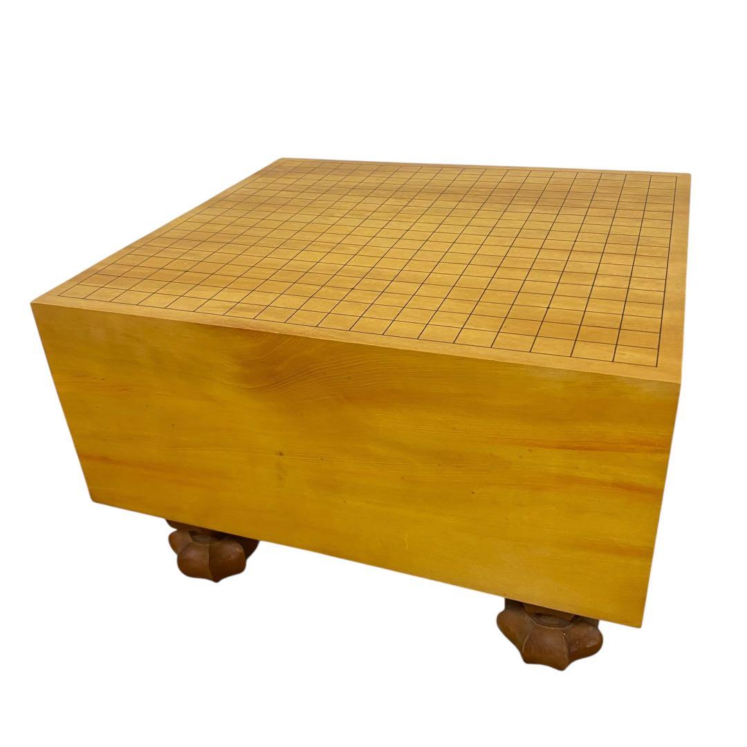 碁盤　本榧　ヘソ付　脚付　厚み19.5cm へそあり 囲碁盤　約22kg ケース