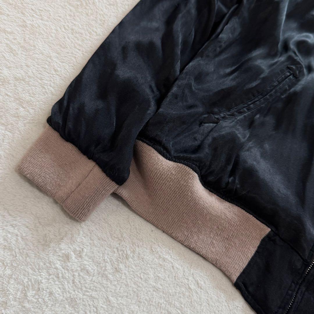 ルードギャラリー　スカジャン　スカル　刺繍　リバーシブル　レーヨン　ブラック　L