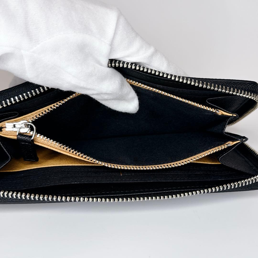 【未使用級】ポロ ラウンドジップ レザー ウォレット ブラック 箱付き