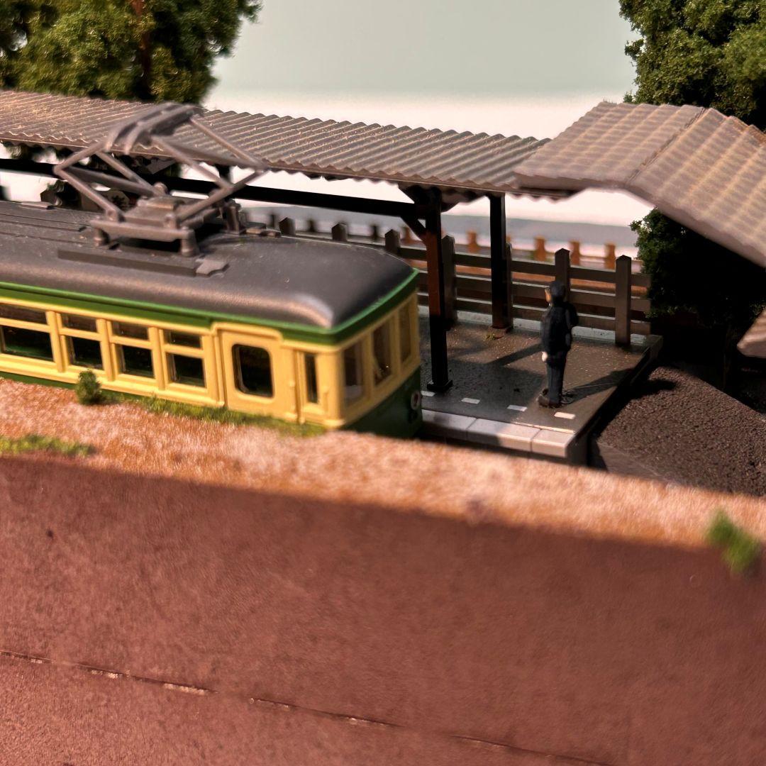 江ノ電 江の島 極楽寺駅 鉄道ジオラマ　Nゲージ 展示台