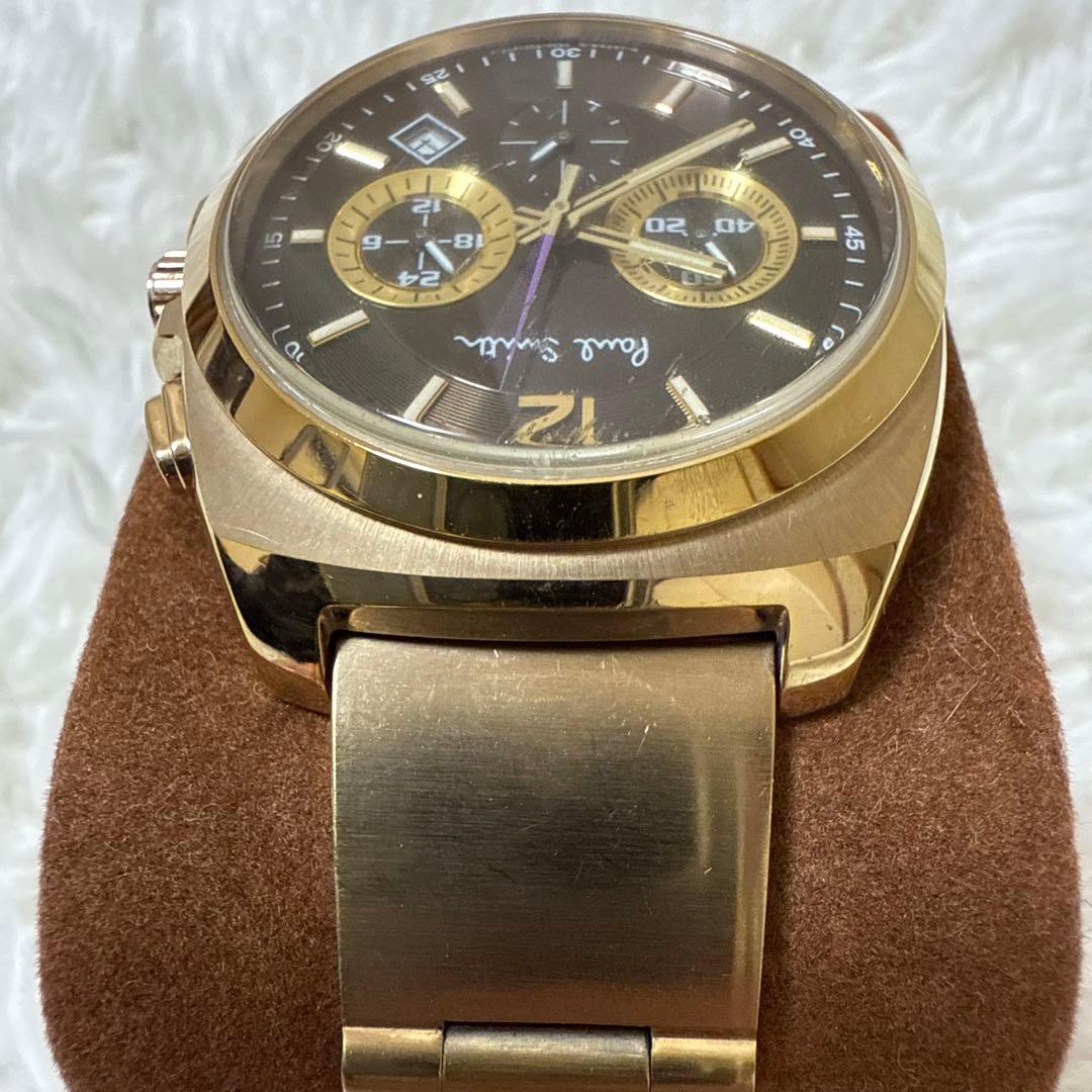 稼働品　Poul Smith ポールスミス　腕時計　クロノグラフ　ゴールド