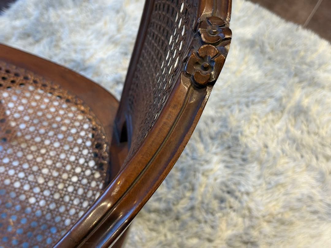 フレンチアンティーク　猫脚　クラシック　ラタンシートチェア　ヴィンテージ　NZ