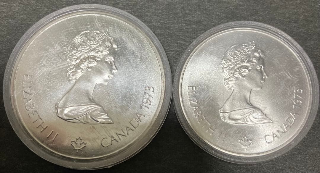 カナダ 5ドル 10ドル 銀貨 2枚セット1976年モントリオールオリンピック