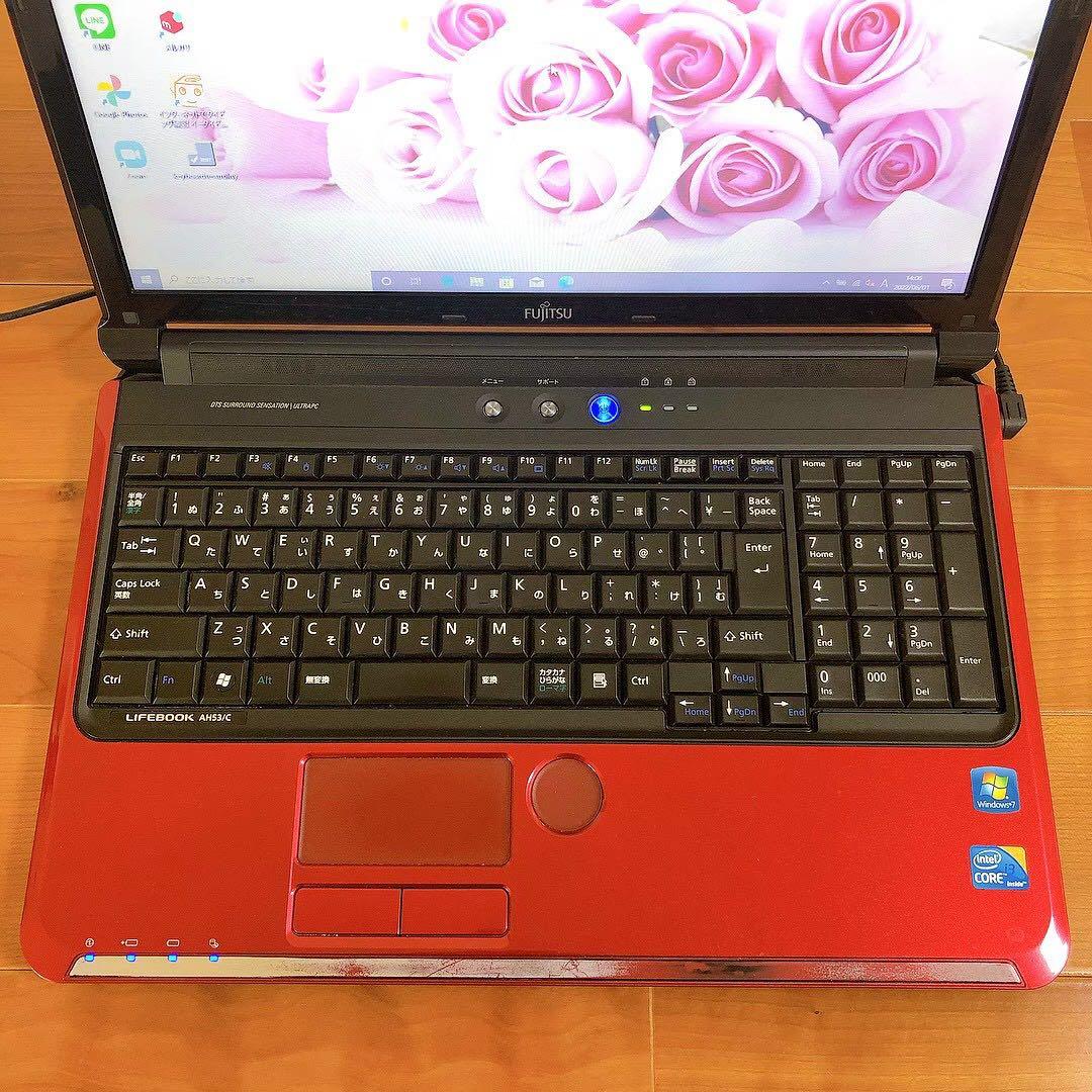 *15 ❤女性に人気♪きれいなルビーレッド❤️ノートパソコン　ジャンク品
