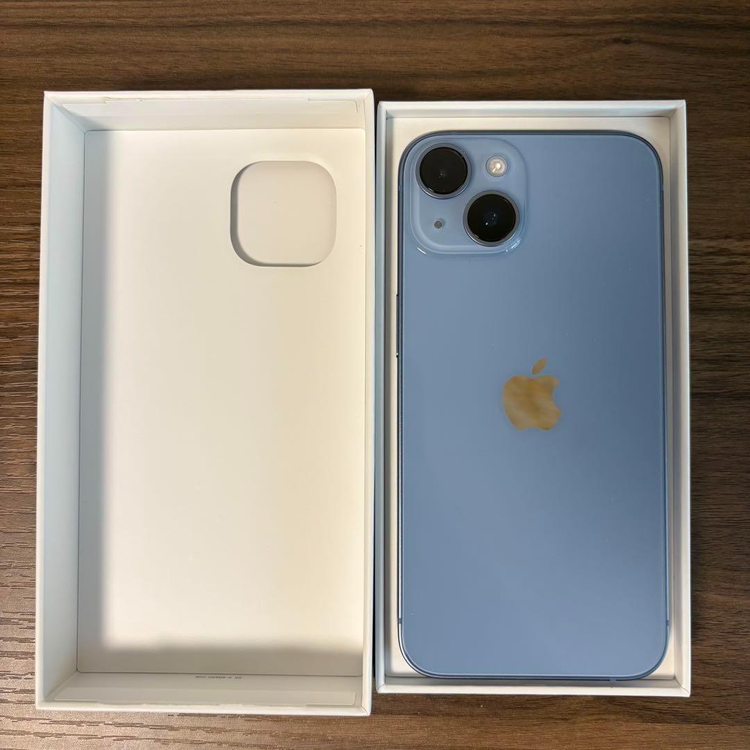 iPhone 14 256GB ブルー　SIMフリー　箱付き　充電ケーブル