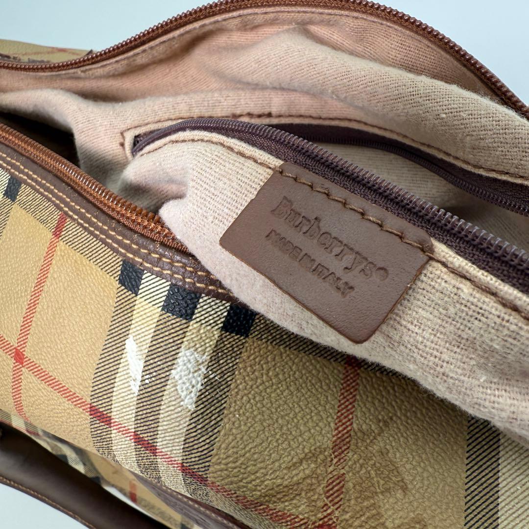 Burberrys ミニボストン ノバチェック PVC シャドーホース ロゴ