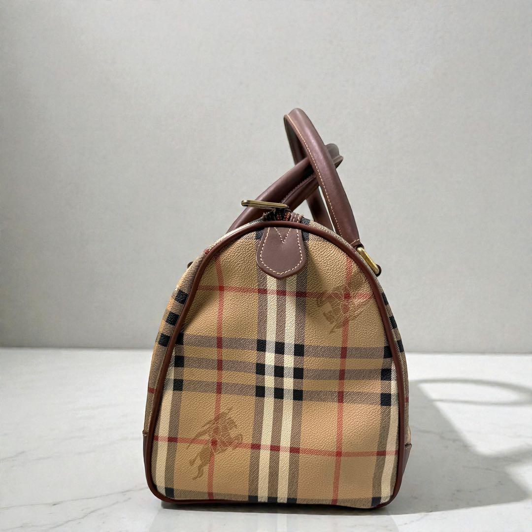 Burberrys ミニボストン ノバチェック PVC シャドーホース ロゴ