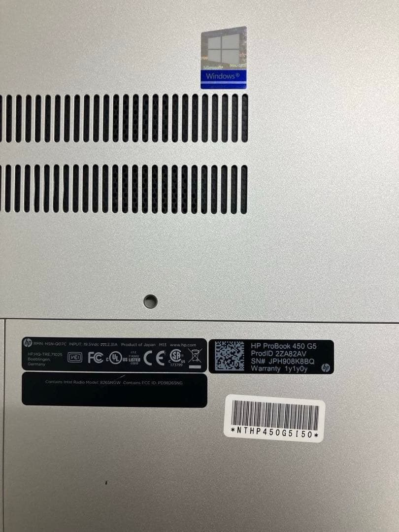 HP ProBook 450 G5 Windows10Pro ノートパソコン